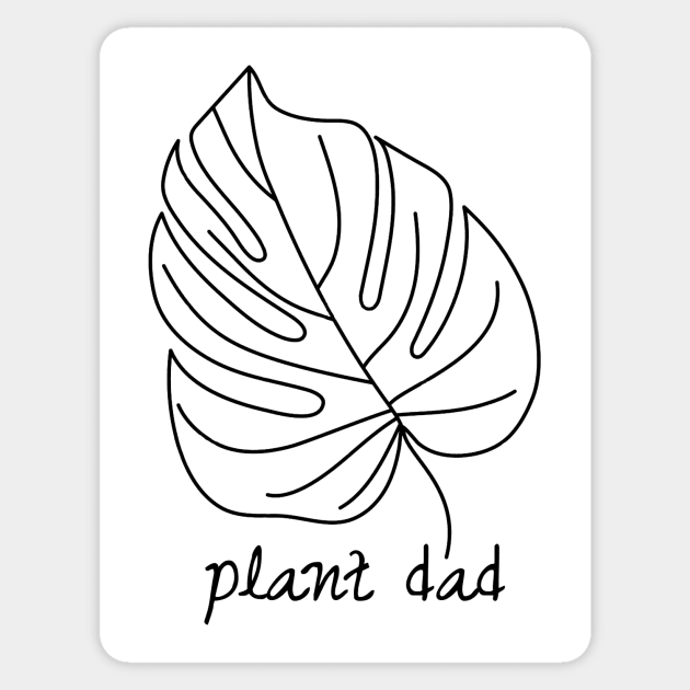 Plant Dad Succulent Cacti Monstera Leaf Modern Minimalistic Sticker by capyfarta